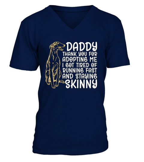 Greyhound Racing Daddy Thank You Greyhound Racer V-Neck T-shirt