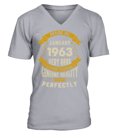 January 1963 Vintage Birthday Present V-Neck T-shirt