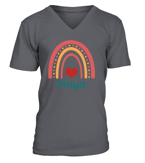 Maya Vintage Boho Rainbow V-Neck T-shirt