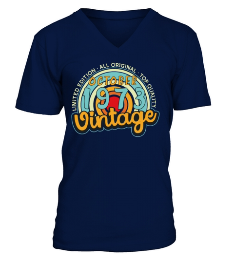 October 1973 Vintage V-Neck T-shirt