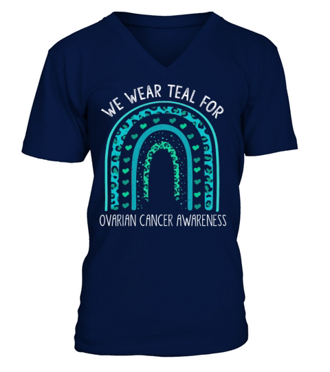 September Teal Ribbon Ovarian Cancer Awareness V-Neck T-shirt