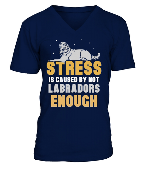 Stress is caused by not Labradors enough V-Neck T-shirt