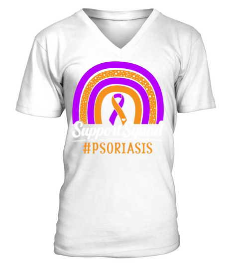 Support Squad Skin Disease Psoriasis Awareness V-Neck T-shirt