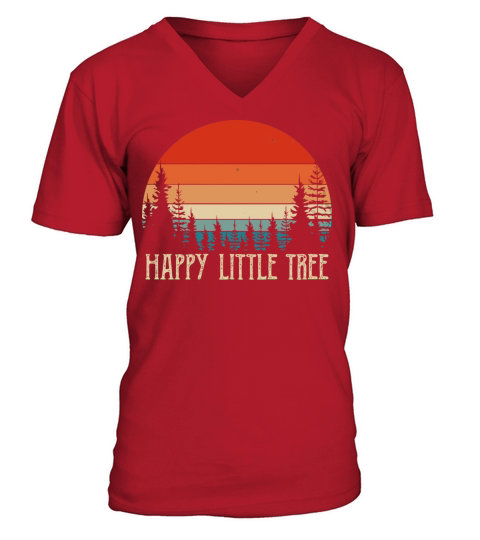 Vintage Happy Little Tree V-Neck T-shirt