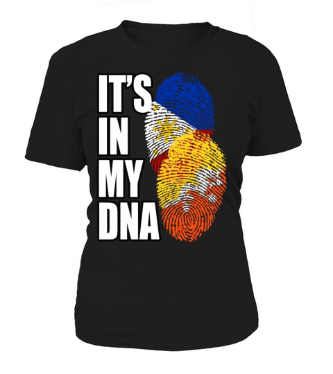 Bhutanese And Filipino Mix Heritage DNA Flag Women's T-Shirt
