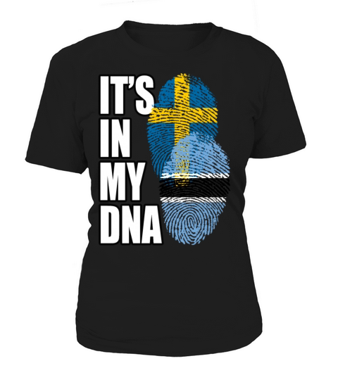 Botswana And Swedish Mix Heritage DNA Flag Women's T-Shirt
