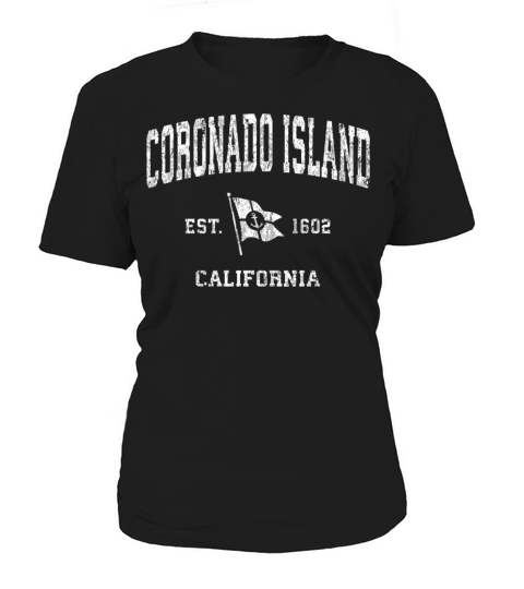 Coronado Island Ca Vintage Nautical Boat Anchor Fl Women's T-Shirt
