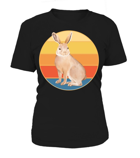 Cute Rabbit Bunny Retro Sunset Vintage Animal Pet Women's T-Shirt