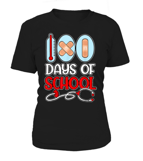 School Nurse 100 Days of School LOVE Stethoscope Women's T-Shirt