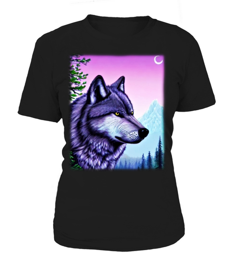 Wolf artwork design predator face imprint Women's T-Shirt