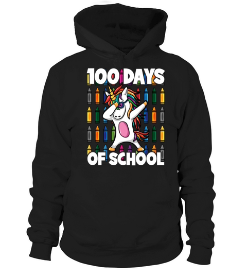 100 Days of School Crayon Dabbing Unicorn Magic Hoodie Unisex