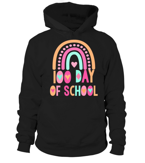100 Days Of School rainbow Hoodie Unisex