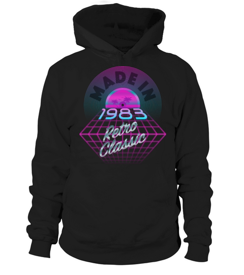 40th Birthday 1983 Retrowave Style Hoodie Unisex