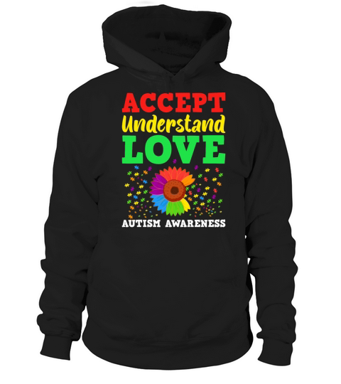 Autism Awareness Teacher Cute Teach Accept Underst Hoodie Unisex