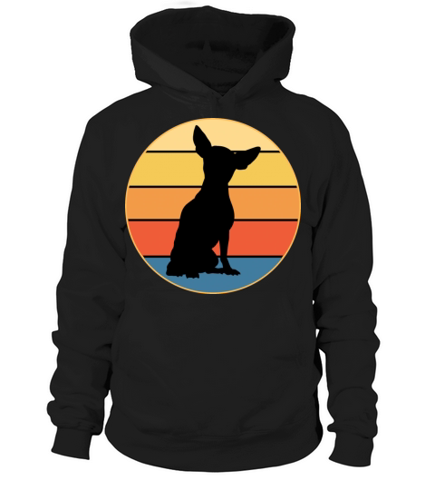 Cute Chihuahua Dog Breed Vintage Retro Sunset Hoodie Unisex