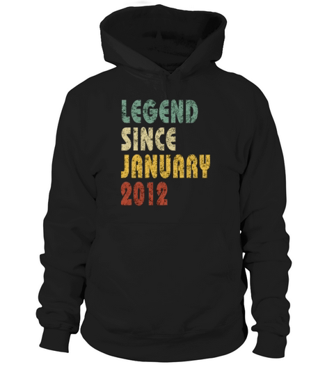 Legend since vintage January 2012 Retro Vintage Hoodie Unisex