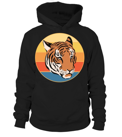 Tiger Big Cat Vintage Retro Sunset Hoodie Unisex