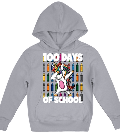 100 Days of School Crayon Dabbing Unicorn Magic Kids Hoodie