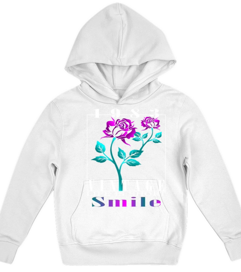1983 Born Vintage Rose Gift Kids Hoodie