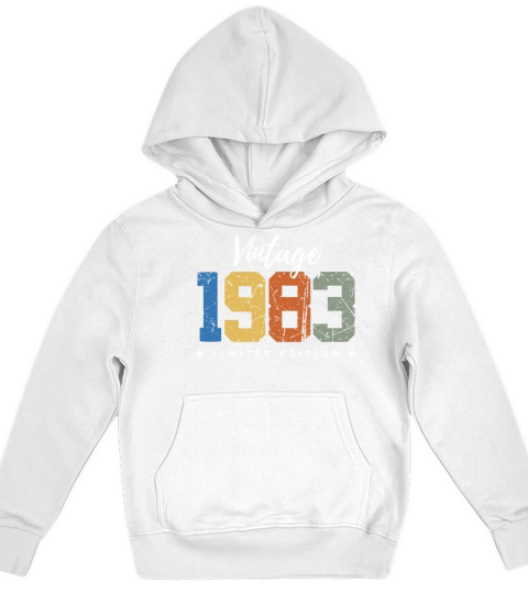 40 Years Vintage 1983 Retro 40th Birthday Kids Hoodie