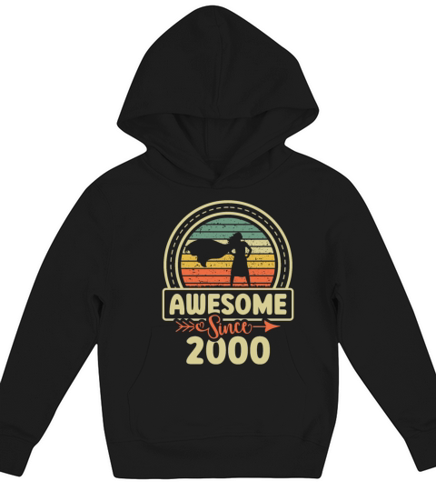 Awesome Since 2000 Decade 2000s Era Vintage Kids Hoodie