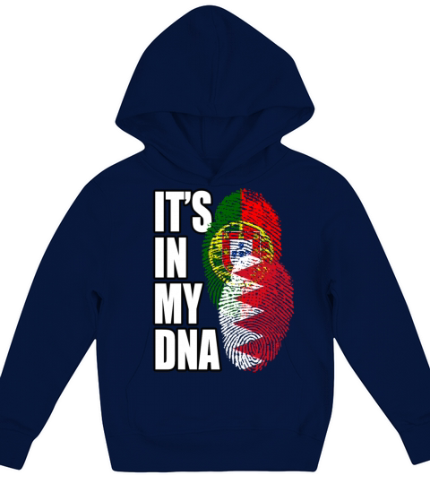 Bahraini And Portuguese Mix Heritage DNA Flag Kids Hoodie
