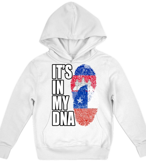 Cambodian And Chilean Mix Heritage DNA Flag Kids Hoodie