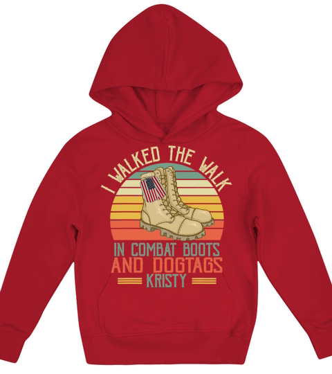 Combat Boots Dogtags Vintage Retro Kids Hoodie