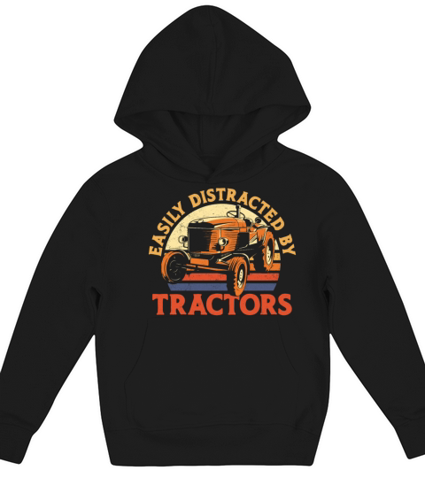 Farming Farmer Vintage Tractor Kids Hoodie