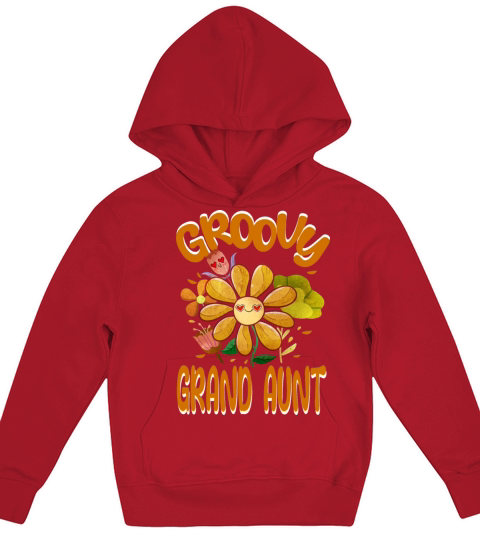 Groovy Grand Aunt Family Matching Vintage Family Kids Hoodie