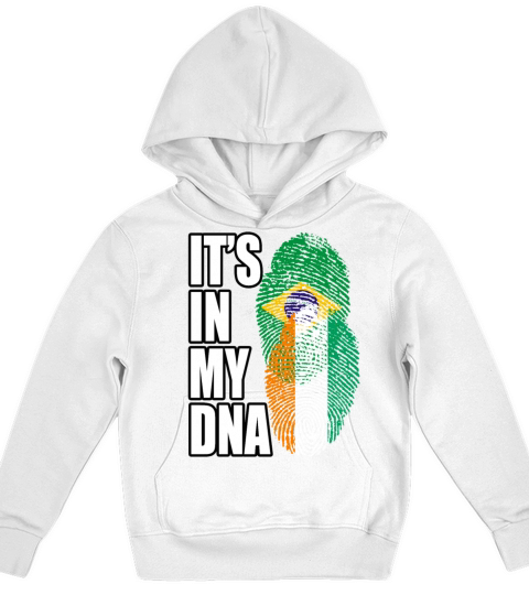 Ivorian And Brazilian Mix Heritage DNA Flag Kids Hoodie