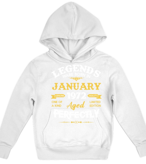 January 1972 Vintage Birthday Present Kids Hoodie