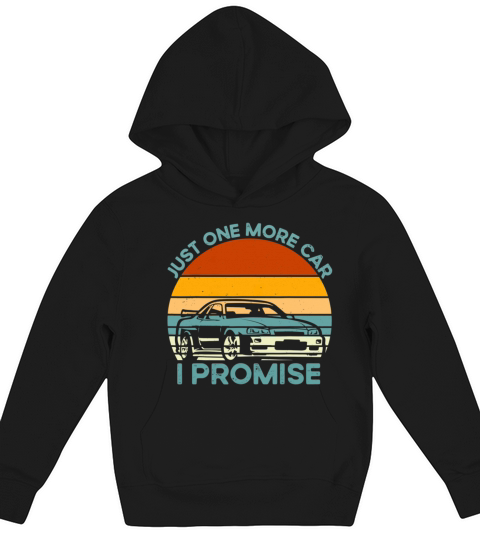 Just One More Car I Promise Funny Retro Vintage Kids Hoodie