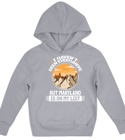 Maryland Is On My List Mountain Hiking Summit Kids Hoodie