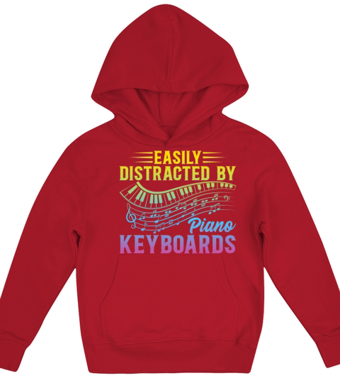 Piano Music Pianist - Easily Distracted By Piano K Kids Hoodie
