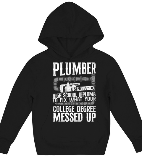 Plumbing Plumber Vintage Plumber Kids Hoodie