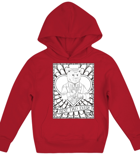 Retro Best Dad Ever Vintage Bear In Regal Costume Kids Hoodie