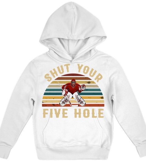 Shut Your Five Hole Retro Vintage Ice Hockey Goali Kids Hoodie