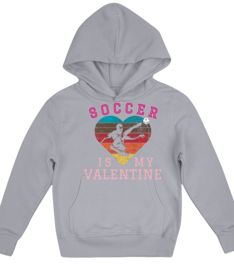 SOCCER IS MY VALENTINE retro heart best gift for Kids Hoodie
