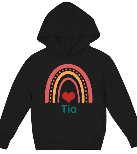 Tia Vintage Boho Rainbow Kids Hoodie