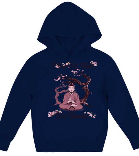 What We Think We Become Buddha Cherry Blossom Aest Kids Hoodie