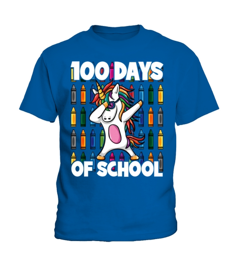 100 Days of School Crayon Dabbing Unicorn Magic Kids T-Shirt