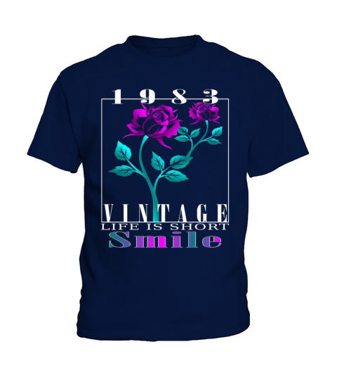 1983 Born Vintage Rose Gift Kids T-Shirt