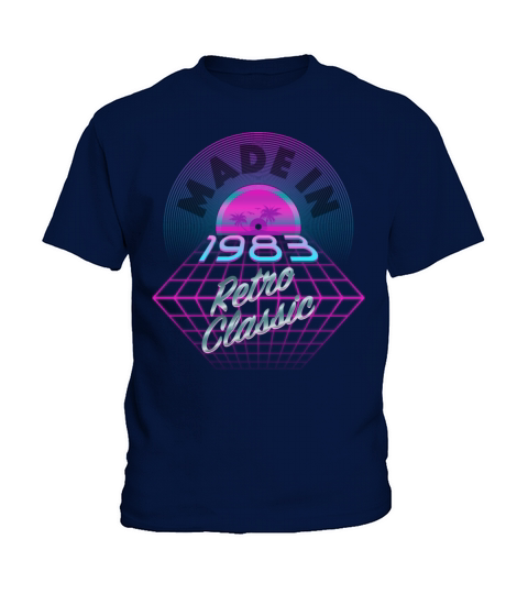 40th Birthday 1983 Retrowave Style Kids T-Shirt
