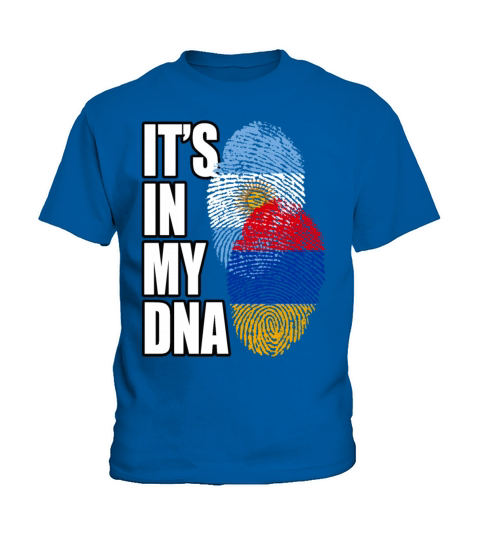 Armenian And Argentinian Mix Heritage DNA Flag Kids T-Shirt