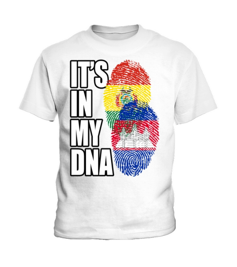 Cambodian And Bolivian Mix Heritage DNA Flag Kids T-Shirt