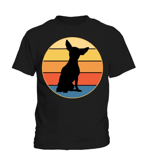 Cute Chihuahua Dog Breed Vintage Retro Sunset Kids T-Shirt