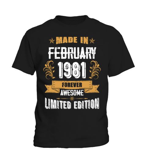February 1981 Vintage Birthday Present Kids T-Shirt