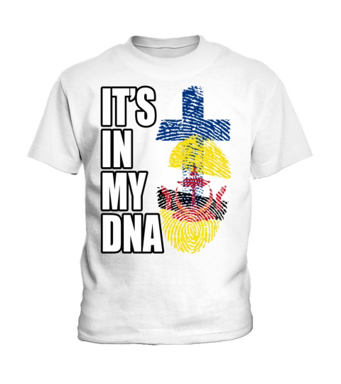 Finland And Bruneian Mix Heritage DNA Flag Kids T-Shirt