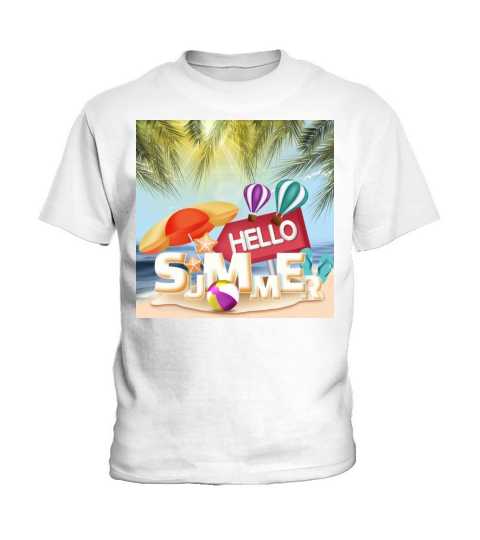 Hello Summer Beach Sea Water Kids T-Shirt